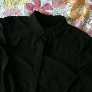 ASOS black collared button-up dress